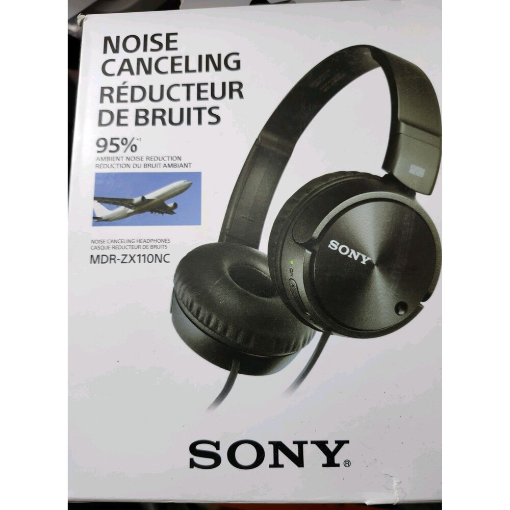 Sony Noise Cancelling Headphones Foldable Compact MDR-ZX110NC open box
